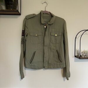 Zadig & Voltaire Kavy Green Military Army Style Linen Cotton Jacket Size Small